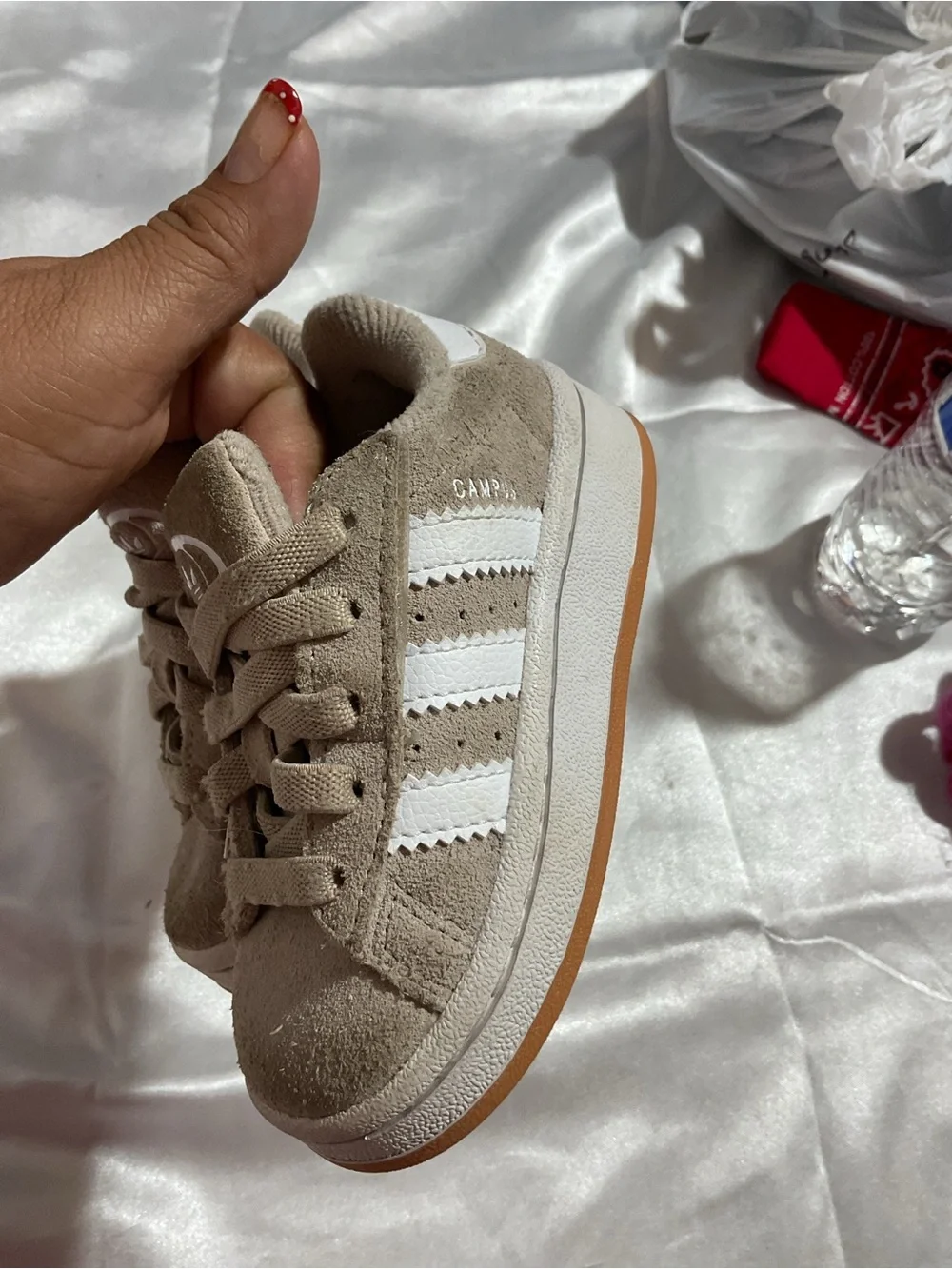 adidas Kids Suede Sneaker in Beige